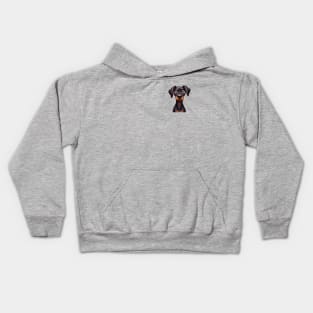 Small Version - Adorable Doberman Puppy Graphic Design Kids Hoodie